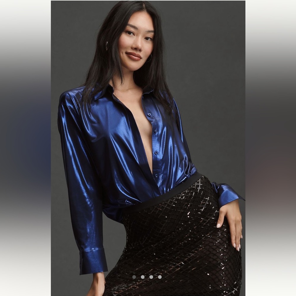 The Gillian Liquid Shine Buttondown Shirt